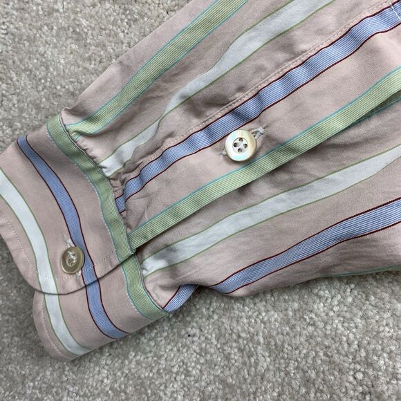 Ermenegildo Zegna Men's Striped Button Front Dress Shirt Size Large - Picture 14 of 16